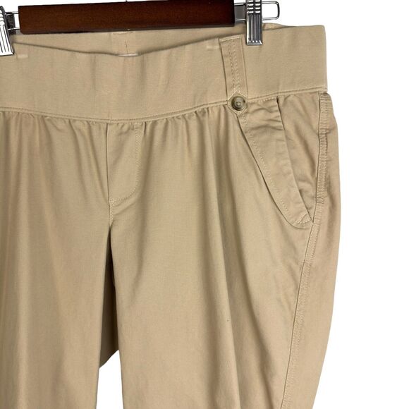 Old Navy Maternity Low Rise Stretch Cropped Ankle‎ Cream Pull-on Pockets Pants - Picture 5 of 9